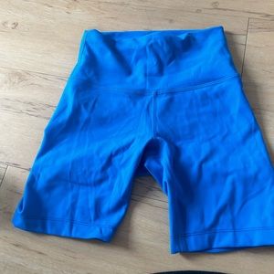 Bright blue Lululemon longer shorts